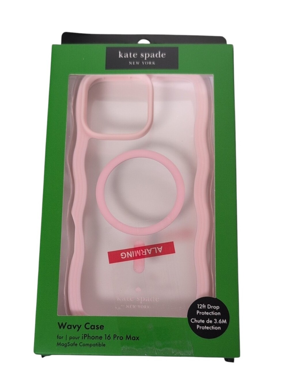 Kate Spade iPhone 16 Pro Max Wavy Phone Case Pale Pink Clear